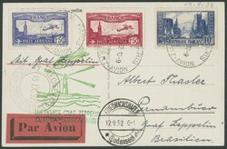 6. Südamerikafahrt 1932, Fotokarte ab Paris 10.9. nach Recife mit 10 ...