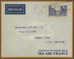 8. Südamerikafahrt 1936, etwas patinierter Bedarfsbrief Paris - ...