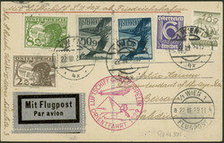 1929, Orientfahrt, bunt frankierte Fotokarte von Wien 22.3.1929 via ...