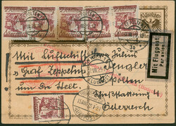 Weltrundfahrt 1929, gesamte Rundfahrt, 10 g Bild-GSK als Formblatt ...