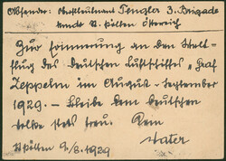 Weltrundfahrt 1929, gesamte Rundfahrt, 10 g Bild-GSK als Formblatt ...