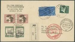 11. Südamerikafahrt 1934, R-Brief mit Mischfrankatur Vatikan / ...