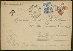 CAMBODIA 1922, 4/10 C provisionals and 10 C Women on registered ...