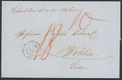 1847, PARIS, komplette Auslands-Falbriefhülle als "Muster ohne Wert" ...