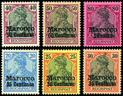 Amtlich nicht ausgegeben: 20 Pfennig bis 80 Pfennig Germania mit ...