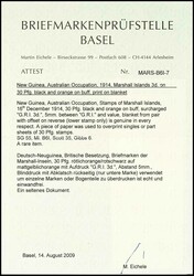 G.R.I. 3 d. Blinddruck und Abklatsch rückseitig auf Papierbahn, ...