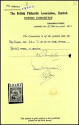 10 Pfennig Kaiseryacht mit Aufdruck "G.R.I. 1 auf 2 d.", ungebraucht, ...