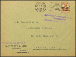 ANTWERPEN 10 4 1917, Fahnenstpl. auf Zensurbrief 15.C. nach ...
