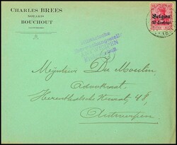 BOUCHOUT(LIER) auf Zensurbrief 10 C. nach AntwerpenAutomatically ...