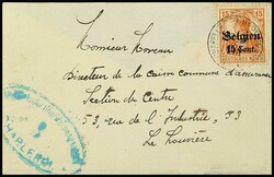 CHAPELLE-LEZ-HERLAIMONT 3 VIII ?, auf kleinformatigem Zensurbrief ...