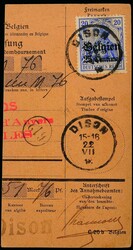 DISON 22 VII 18, klar auf Postanweisungsteil 25 C., rückseitig 10 C. ...