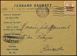 LÜTTICH-LIEGE 24 1 18, Fahnenstempel ohne Buchstaben auf ...