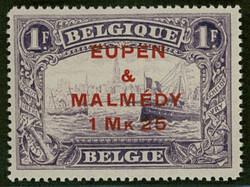 1 Mark 25 Pfennig auf 1 Franc, violett, posfrisch, unsigniert, ...