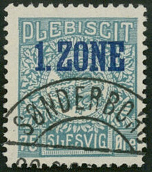 75 Öre dunkelblaugrün Aufdruck blau Ausgabe für die 1. Zone, ...