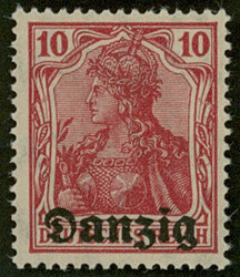 10 Pfennig Germania, (dunkel)karminrot, postfrisch , tadellose ...