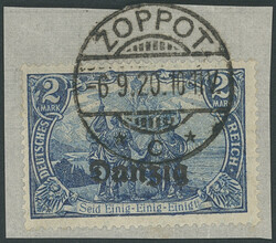 2 Mark schwärzlichblau, farbfrisch und tadellos vollzähnig mit nur ...