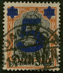 5 Pfennig auf 30 Pfennig, zeitgerecht gestempelt, tadellose Erhaltung ...