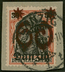 Sternchenprovisorium, 60 Pfennig auf 30 Pfennig, zeitgerecht ...