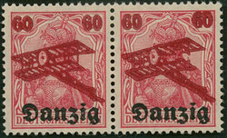 60 Pfg / 40 Pfg lebhaftlilarot Flugpost-Ausgabe September 1920 Marke ...