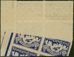 5 Mark schwärzlichviolettblau Viererblock Flugpost-Ausgabe 1923 ...