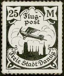 25 Mark Flugpost-Ausgabe April 1923 Probedruck in schwarz auf ...