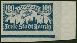 100 Mark Flugpost, Probedruck, ungezähnt in grünlichblau, ohne ...