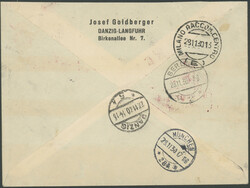 1930, 2 R-LP-Briefe ab Danzig Langfuhr 27.11.30 via Berlin 28.11. und ...