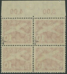 10 Pfg Flugpost, beide Plattenfehler "DANZIO" und "STADL" im ...