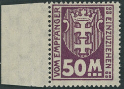 50 Mark dunkelviolettpurpur, Wasserzeichen 3 X anstatt 3 Y, ...