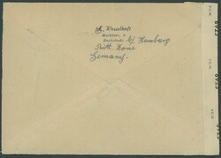 Ziffern-Buntfrankatur auf Auslands-Retourbrief nach Dänemark ab ...