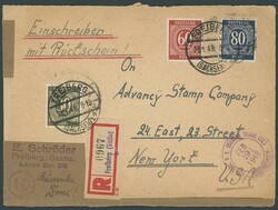 30, 60 und 80 Pfg Ziffer als seltens 170 Pfg Porto auf zweiseitig ...