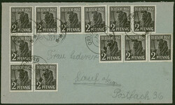 2 Pfg schwarz senkrechter Dreierstreifen, waagerechrer Dreierstreifen ...