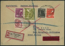 2, 8, 40, 60 Pfg und 1 RM Arbeiter in portogerechter MiF auf ...