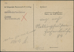 ANSCHRIFTENPRÜFUNGEN, 2 Karten der Firma Basilius / Braunschweig mit ...