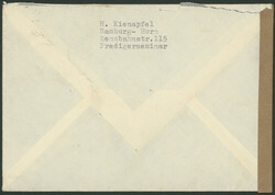 10 + 15 Pfg Bauten auf portogerechtemLuftpost-Brief mit Doppelzensur ...