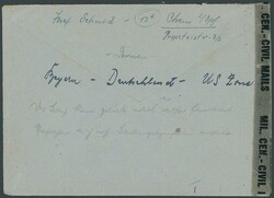 1946, Auslandsbrief CHAM 24.8. mit EF 75 Pfg Ziffer mit je ...