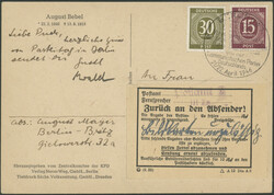 Zurück an den Absender !, ... (hds.) Bildkarten unzulässig, ...