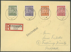 Ziffernausgabe I 1945 kpl. Satz Postmeistertrennung von Roßwein ...