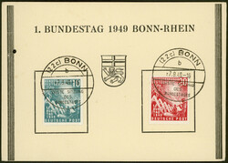 10 Pfennig und 20 Pfennig Eröffnung des Bundestages, kompletter Satz ...