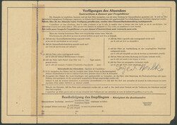 HEUSS - 2 x 2 DM als reine Mehrfachfrankatur auf Auslands-Paketkarte ...