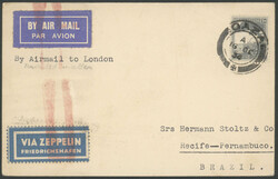 PALÄSTINA 1934, Karte ab Gaza 16.10. via London und Stuttgart nach ...