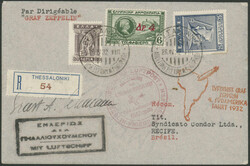4. Südamerikafahrt 1932, R-LP-Brief ab Thessaloniki 26.4.32 via ...