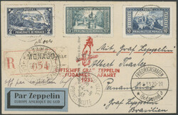 5. Südamerikafahrt 1933 R-Zeppelinfotokarte Monaco Ville an das ...