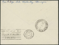 8. Südamerikafahrt 1933, Brief ab Monte Carlo 25.9. nach Recife, rs. ...