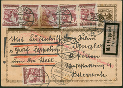 Weltrundfahrt 1929, gesamte Rundfahrt, 10 g Bild-GSK als Formblattmit ...