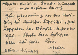 Weltrundfahrt 1929, gesamte Rundfahrt, 10 g Bild-GSK als Formblattmit ...