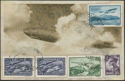 6. Südamerikafahrt 1932, Zeppelinfotokarte "Hinter Wolken" ab ...