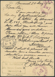 1. Nordamerikafahrt 1936, R-GA-Karte mit Zusatzfrankatur ab Bukarest ...