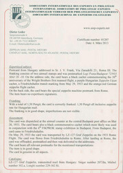 Italienfahrt 1933, Abgabe Rom, Karte ab Budapest 26.5. mit 50 F und 1 ...