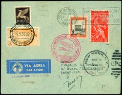 1. Nordamerikafahrt 1936, Brief ab Vatikan 4.5. nach Lakehurst ...